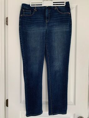 Chico's Dark Blue SO Slimming Girlfriend Ankle Jeans